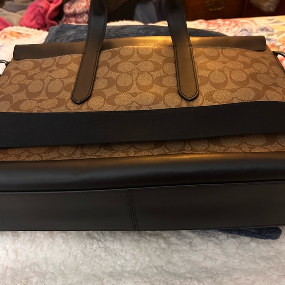 Coach Handbags - Coach Black and Tan Laptop Bag